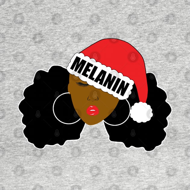 Melanin Christmas Santa Hat Afro Puffs by blackartmattersshop